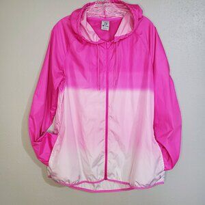 Jillian Michaels Windbreaker Ombre Pink Running Workout Jacket Women's Size XL